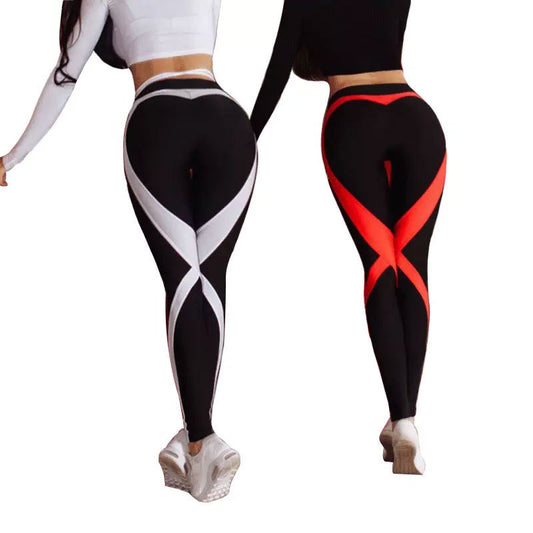 Amazon Red Stripe Fitness Yoga Leggings