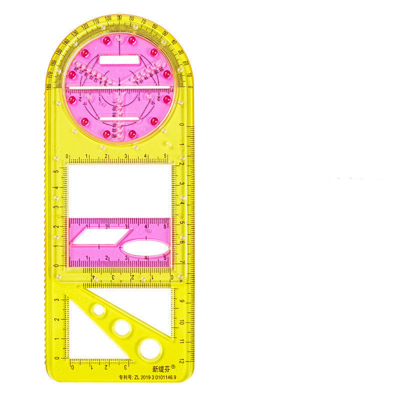 Rotatable Mathematical Function Geometry Ruler Set