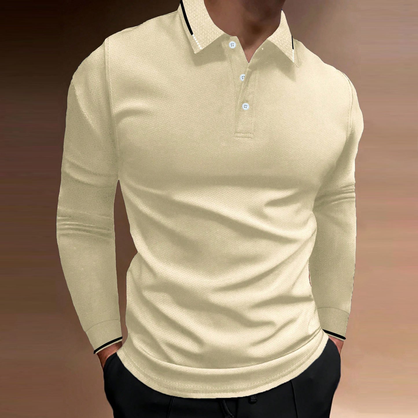 Euro-American Fit Stand Collar Long Sleeve