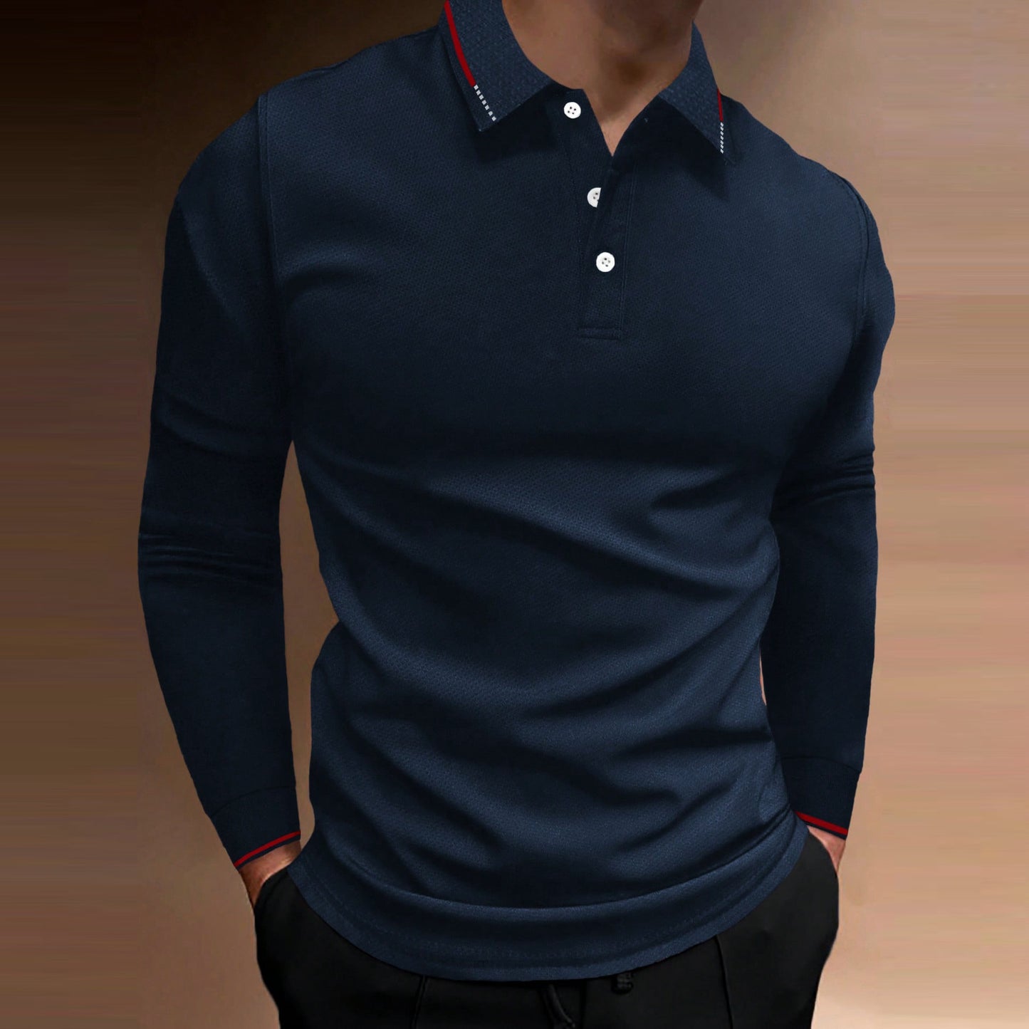 Euro-American Fit Stand Collar Long Sleeve